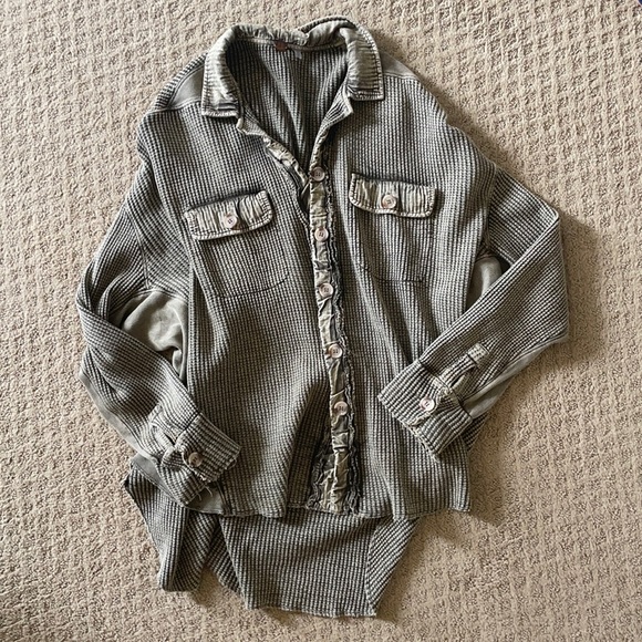 Free People Sweaters - Free People Green Shacket